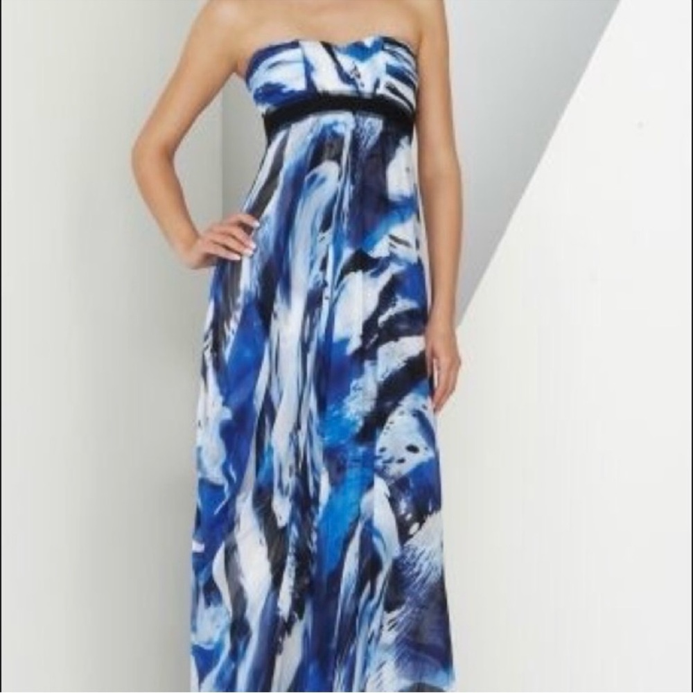 NWT! BCBGMaxAzria Strapless Blue and Black Dress NWT
